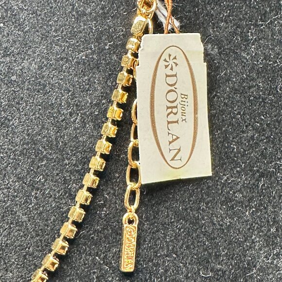 D'Orlan Gold-Toned Necklace with Crystal Encrusted Floral Pendant - NWT - Picture 4 of 4